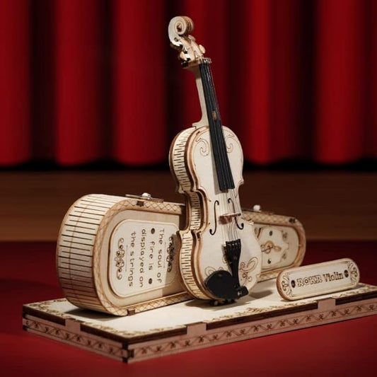 ROKR Wooden 3D Puzzles for Adults Violin, Musical Instrument Model Kit 3D Puzzles for Teens and Kids to Build, Desk Decor/DIY Hobbies/Gifts for Family and Friends (Violin)