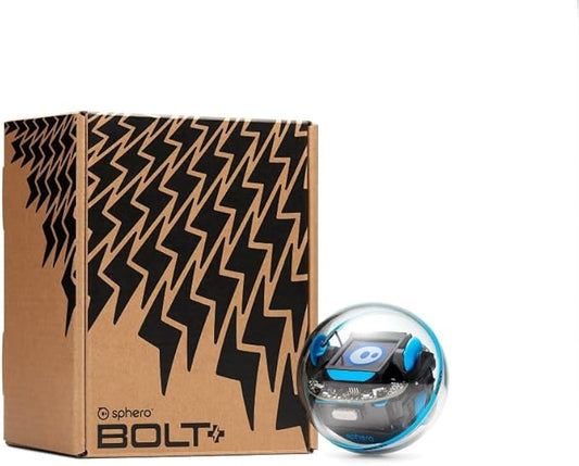 Sphero Bolt+: Coding & AI Learning Robot – Program with Draw, Blocks, Python & Javascript – Animated LCD Display – Ages 8+ – Durable, Qi Charging, Waterproof