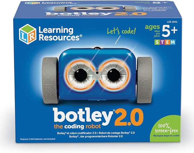 Learning Resources Botley The Coding Robot 2.0 - STEM Toys, Programming for Kids, Electronic Screen-Free Toys, Critical Thinking, Ages 5+,46 Pieces