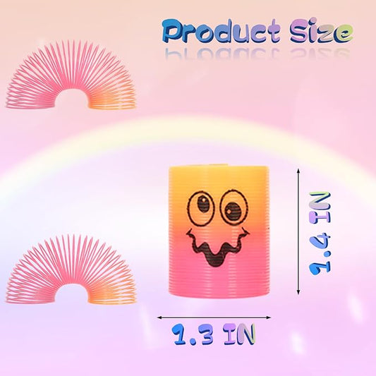 Mini Spring Rainbow Coil Party Favors for Kids, Mini Plastic Coil Spring Toy for Easter Egg Filler Party Favor Carnival Prize Birthday Goodie Bag Stuffers (Style B, 30)