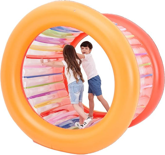 73" Diameter Inflatable Giant Colorful Rolling Wheel for Outdoor Backyard Lawn