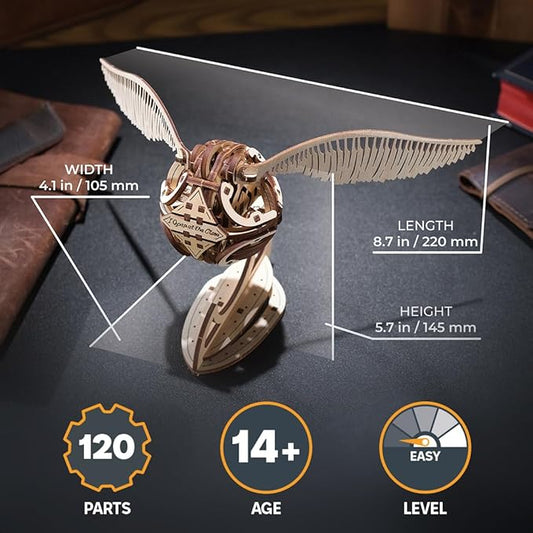UGEARS Wooden 3D Puzzles for Adults - Harry Potter Golden Snitch Model Building Kits - DIY Crafts 3D Puzzle Harry Potter Puzzle Set - 3D Model Kits for Adults - 120 Pcs