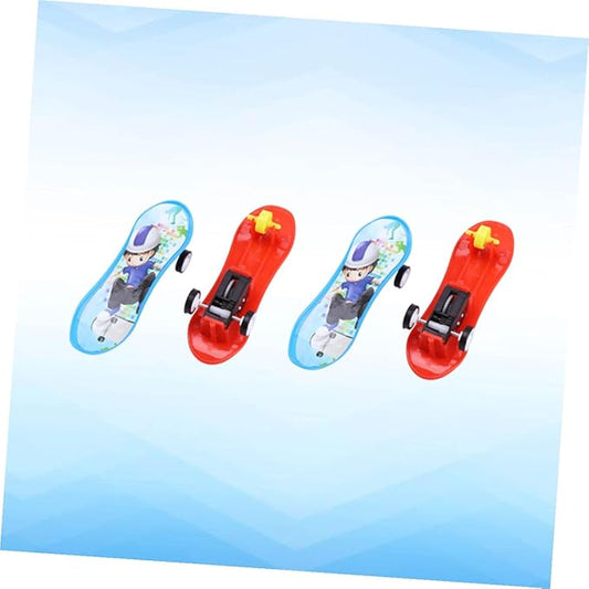 12pcs Pull Back Mini Finger Skateboards for Plastic Miniature Skateboard Cars with Random Patterns and Colors Fun Party Favors for Boys and Enhances Finger Random Color