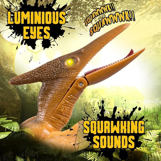 Liberty Imports Dino Planet Battery Operated Dinosaur Toy with Light Up Eyes and Sounds (Pterodactyl)