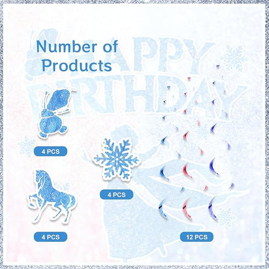 12pcs Frozen Hanging Swirl Party Decoration,Snowflake Party Decoration,Frozen Party Swirls,Suitable for Snowflake Decoration Supplies
