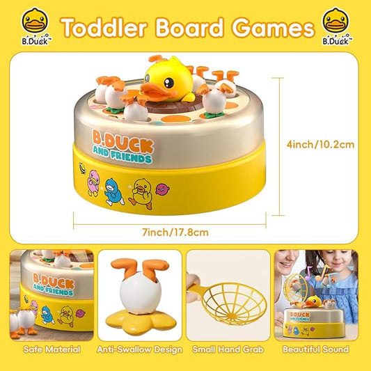BDUCK+ Board Games Kids, Toddler Toys Bounce and Catch Duck Games for Kids 4-8, 1-2 Players Handheld Interactive Toy for Boys Girls, Birthday for Age 3 & Up