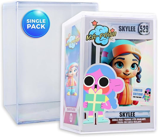 4-Pack Clear Hard Plastic Funko Pop Protector Display Cases for 4" Figures, Stackable Display Cases, Made in USA by Gary Plastic Packaging