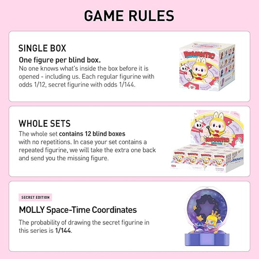 POP MART Romantic Ring Box Series 4 Scene Sets Blind Box Figures, Collectible Toys Home Decorations, Holiday Birthday Gifts for Girls and Boys, Whole Set