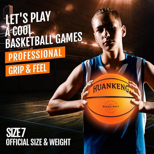 Upgrade Rechargeable Glow in The Dark Ball Toys Birthday Gifts for 6 7 8 9 10 11 12 13 14 15 Year Old Boys, Sports and Outdoors Light Up Ball Games for Teen, Kids Boys Toy Stuff Ages 6-15