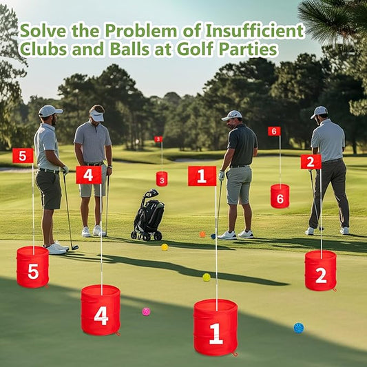 SJEhome Backyard Game Golf 2 Clubs and 5 Balls Suitable for 9/6/3 Hole Backyard Game Golf Yard Practice Outdoor Indoor Golf Gifts