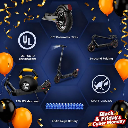 Electric Scooters - Electric Scooter for Kids, 500W/1000W/1500W Motor, 18/25/28 MPH Top Speed, 8.5'' /9.3'' /10'' Tires, 21/28 Miles Long Range, Portable E Scooter for Adults and Teens