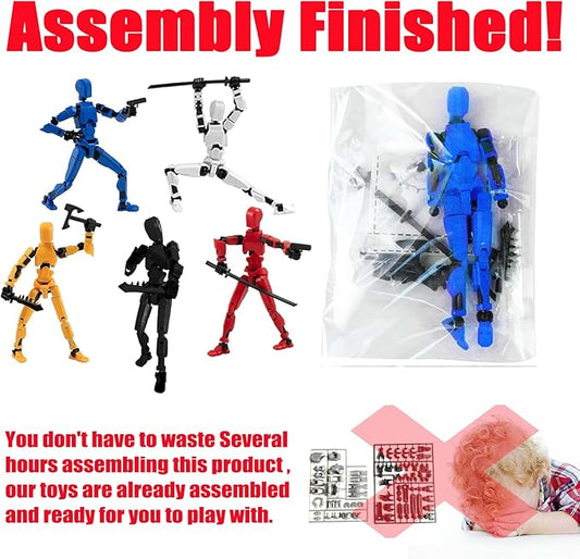 (Assembly Completed) Titan13 Action Figure Set,Upgrade Lucky Robot 13 Action Figures,3D Printed Multi-Jointed Movable,Nova 13 Action Figure for Collectors Desktop Decorations (Assembly Completed-Red)
