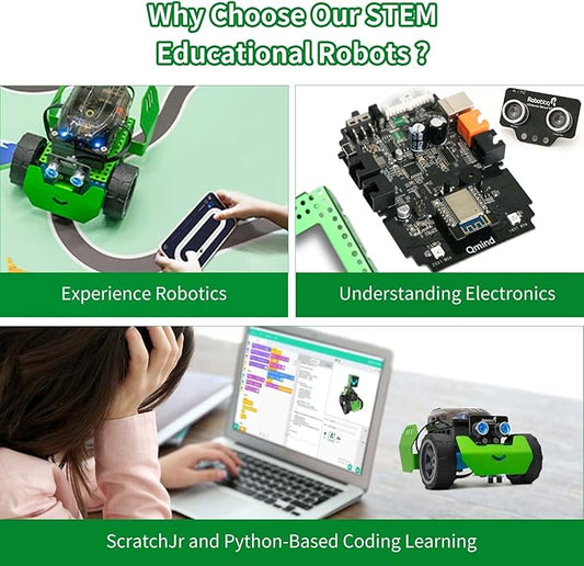 Robobloq Q-Scout STEM Projects for Kids Ages 8-12, Coding Robot, Learn Robotics, Electronics and Programming Based on Scratch, Arduino and Python, Learning & Education Toys, Gifts for Boys and Girls