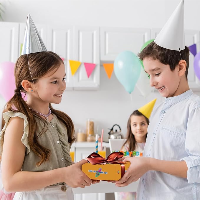 Outdoor Games - Beach Toys, Toss and Ball Set with 4 Paddles and 3 Balls, Perfect Yard Games Sets, Playground Sets for Backyards Easter Birthday for Kids/Adults/Family