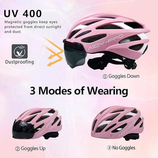 Kids Bike Helmet Boys Bike Helmet with Goggles, Adjustable Youth Bikes Helmets, Bicycle Cycling Roller Skating Skateboard Helmet for Boys Girls