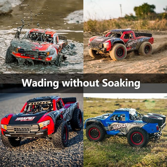 1/14 Hobby RC Truck for Adults, 30 MPH High Speed Remote Control 4WD Car, All Terrain Rock Crawler Truck for Boys 4X4 Off-Road Racing Car with 2 Batteries