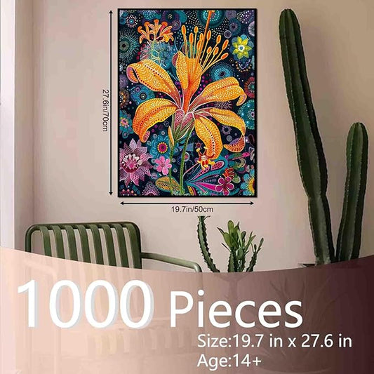 Yellow Flower Jigsaw Puzzles for Adults 1000 Pieces,Pretty petals Art Jigsaw Puzzle 27 x 20 Inch Colorful DIY Craft Puzzles for Home Decoration Gifts, Family Puzzle Perfect for Game Nights