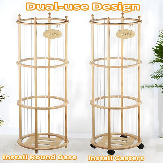 Stuffed Animal Zoo Storage Extra Large Wooden Stuffed Animal Holder Soft Toy Organizer Nursery Zoo Cage Plush Stuffed Toy Cage Kids Playroom Bedroom Decor Display Corner Round