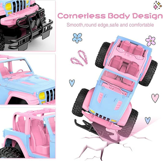 NQD Remote Control Car for Kids 1:16 Scale 80 Min Play 2.4Ghz Off Road RC Trucks with Stickers Toy Car Gift for Girls 3 4 5 6 Year Old