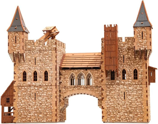 Rook P Castle Tower - 3D Wooden Puzzle - DIY 28mm Scale Model Building Kit - Educational Toy - Creative Gift - Tabletop Miniature Terrain Kit