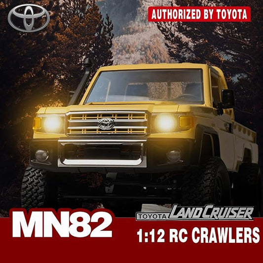MN82 RC Rock Crawler, 2.4Ghz Toyota Remote Control Truck, 4WD 2 Speeds Switch RC Crawler Off-Road Pick-up with 2 Upgraded 1200mah Battery, 1/12 Scale Trucks (with Gift)