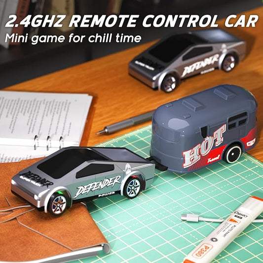 1:64 Mini RC Car Toys - Christmas Small RC Truck 2.4 GHZ Remote Control Cars with Trailer Kit, 3 Speed Adjustable Electric Vehicles Car Toy,Birthday Gift for Boys Age 5+ Years Old