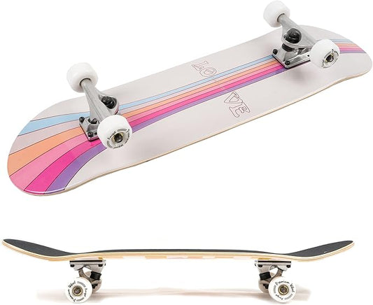 Skateboards for Beginners,31 * 8 inches Complete Skateboards for Kids,Boys,Girls and Adults,7 Layer Maple Wood,Double Kick Deck Concave Standard and Tricks Skateboard