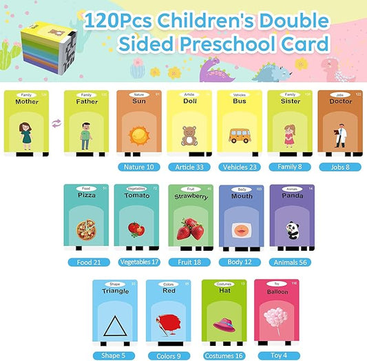 Talking Flash Cards,Kids Toddler Flash Cards with 240 Sight Words,Montessori Toys,Autism Sensory Toys,Speech Therapy,Learning Educational Gifts for Age 1 2 3 4 5 Years Old Boys and Girls