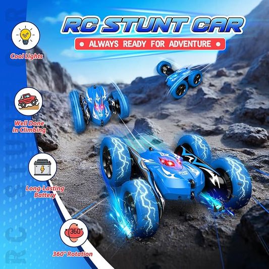 Remote Control Car,RC Cars for 4 5 6 7 8 9 10 11 12 Year Old Boy Double Sided 360°Flip 4WD Rechargeable Drift RC Race Car Boys Toys Birthday Gifts Christmas Basket Stuffers for Kids Age 4-12
