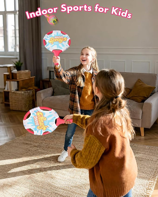 Water Paddle Toss Game with Floating Octopus Ball, Fun Indoor & Outdoor Play Set for Kids, Family, and Friends – Great for Yard, Beach, or Pool Games