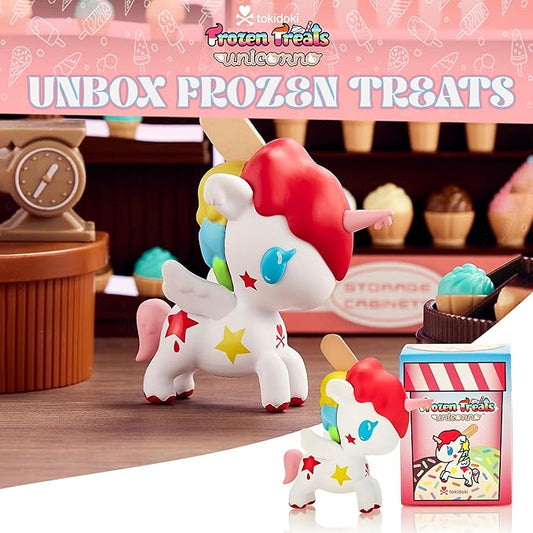 Tokidoki - Frozen Treats Unicorno Blind Box – Collectible Mystery Figure – Cute Miniatures – Surprise Gift for Kids & Collectors – Random Unicorn Collectibles - 9 Pack