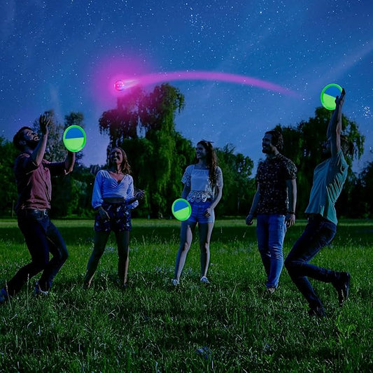 Ayeboovi Kids Outdoor Beach Pool Toys Toss and Catch Ball Set Upgraded Light UP Ball Yard Lawn Games for 3-10 Years Boys Girls Toddlers Easter Basket Stuffers-Green