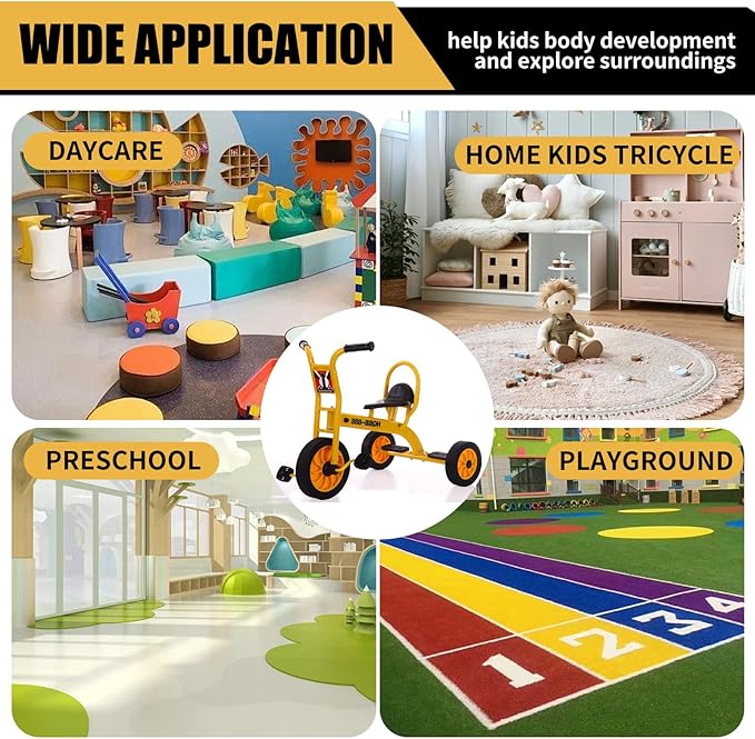 Kids Tricycle for Preschool Playground, Daycare Toddler Trike, Toddler Bikes for Riders Ages 2+, Outdoor Playground Equipment Tricycles
