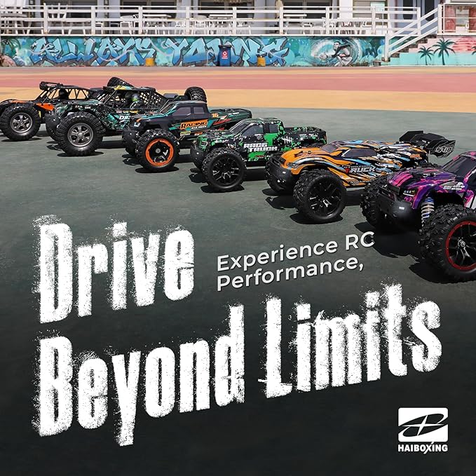 HAIBOXING 1:18 Scale RC Truck 18859E, 4X4 Off-Road Vehicle with Speeds up to 36km/h, Hobby Grade 2.4GHz Remote Control, Water-Resistant Electronics, Two 7.4V Li-Po Batteries for Extended Playtime