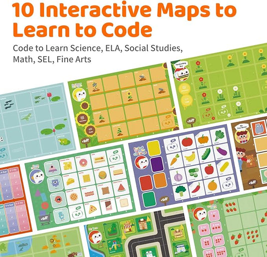 Activity Box, Add-on for Talebot Coding Robot with 6 Double-Sided Interactive Cards with 10 Themes, 98 Stickers, 32 Command Cards, Educational STEM Games for Kids Aged 3-5