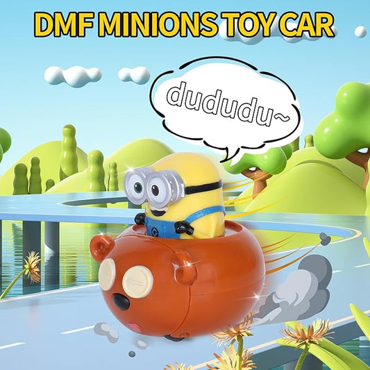 YOLOPARK Minions Despicable Me Toy Car,2.75 Inch Bob & Tim Pull Back Car with Sound,Birthday Party Favor Gifts for Toddler 3 4 5 6 7 Year Old
