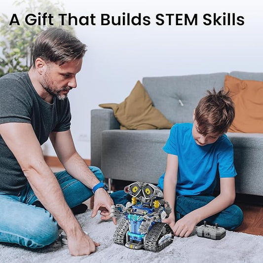 Sillbird STEM Robot Building Kit with Remote Control Gifts for Boys Ages 8-14, Buildable 5in1 Robotics Technic Coding Toy for Kids Birthday with 596 Pieces