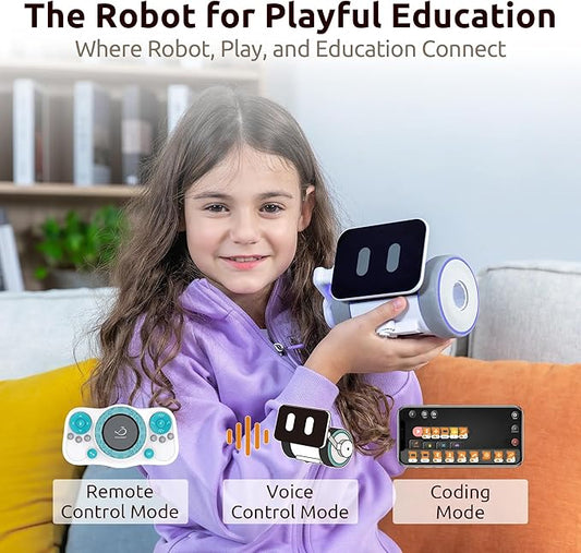 WhalesBot Pubbo Air Smart Robot Kit for Kids 6 7 8 9 10, Voice/Touch/Remote Control, Interactive Companion Robotic with 9 Sensors, Modular/Scratch Coding, STEM Educational Toy Gift for Boys Girls