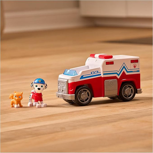 Paw Patrol: Search & Rescue, Marshall Rescue Responder Vehicle with 2 Figures, Toy Truck with Pull-Back Action, Kids Toys for Boys & Girls Ages 3+