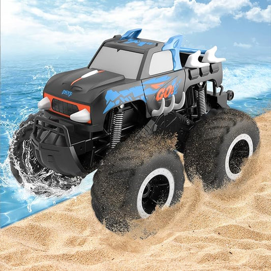 RC Monster Truck 1:16, Electric RC Car RC Monster Car 4WD Rock Crawler Scale Remote Control Truck Toy Cars,Waterproof&Dustproof Electric Vehicle Toys Car for Ages 6-12 (Blue)