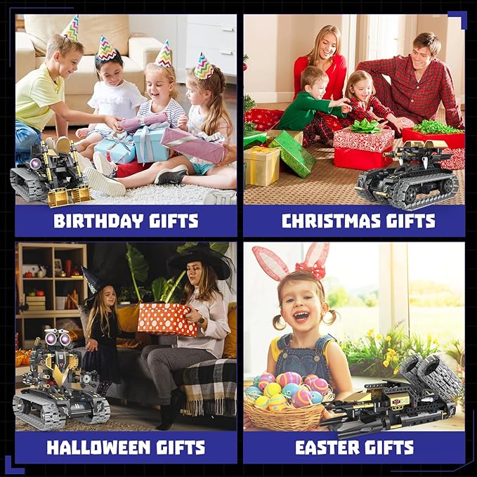 Robot Building Kit with APP/Remote Control STEM Gifts for Boys Age 6-16,Technic Coding Robotic Toys for Kids Birthday, Buildable 5in1 Models with 323+ Pieces