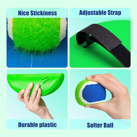 EVERICH Toss and Catch Ball Set & Paddle Ball, Outdoor Games for Kids Toys, Christmas Family Games, Beach Pool Camping Yard Game Outside Toys, Gifts for Boys Girls 3 4 5 6 7 8 9 10 11 12+ Years Old