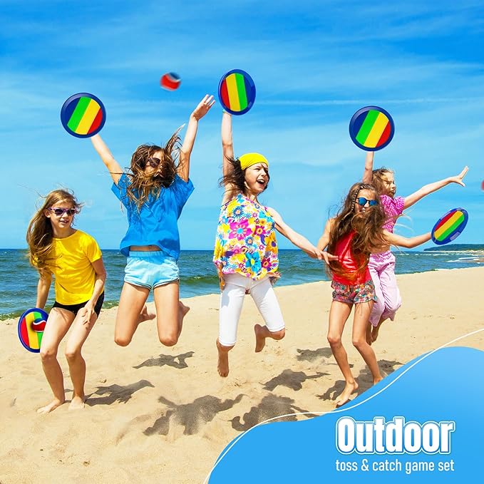 Toss and Catch Ball Game - Ideal Outdoor Beach, Pool & Yard Toy for Toddlers and Kids Ages 4, 5, 6, 7, 8+, Perfect for Boys Girls - Great Birthday Gift & Easter Basket Stuffer