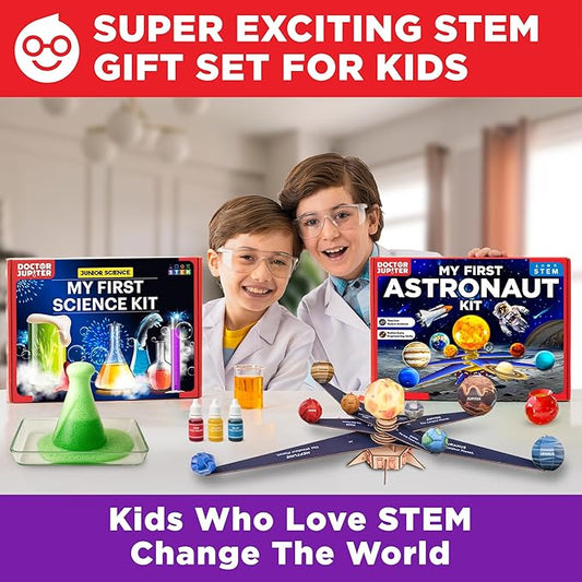Doctor Jupiter My First STEM Gift Set | Set of ‘My First Science Kit’, ‘Astronaut Kit’ for Kids Ages 5+ | Birthday Gift Ideas for Boys, Girls | STEM Learning & Educational Toys for 5,6,7,8 Year Old