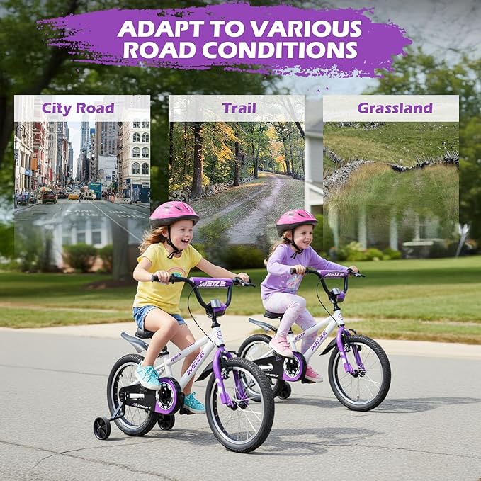 WEIZE Kids Bikes,16 20 Inch Boy's Bike for Kids,BMX Style Bicycle for Boys Girls Ages 4-12 Years Old,Kids Bicycle with Adjustable Seat,Training Wheels,Front and Rear Fender,Multiple Color Options