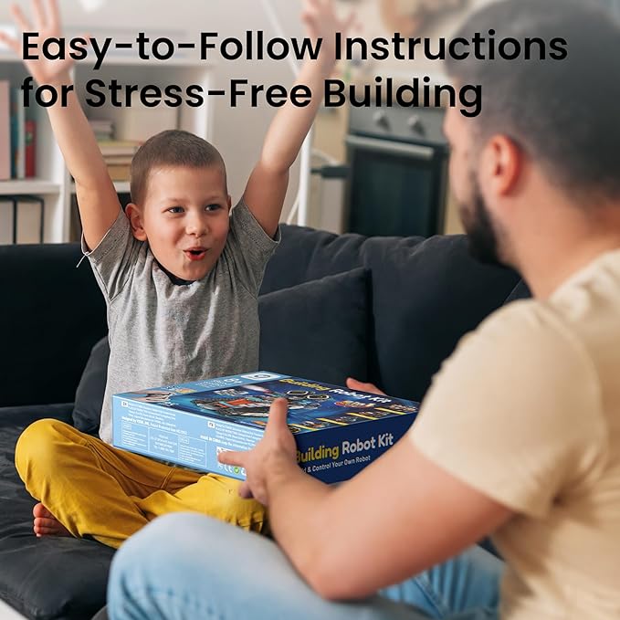 Sillbird Robot Building STEM Kit with Remote Control for Boys Ages 8-14, Technic Coding Gifts for Kids Birthday, Buildable 5in1 Robotics Toy with 596 Pieces