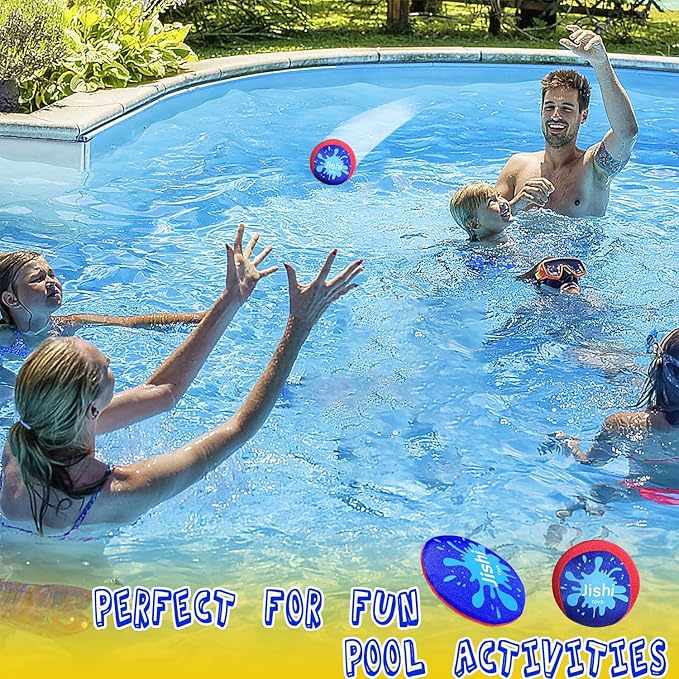 Jishi Skip Water Balls Pool Toys Beach Fun, Outdoor Water Toys for Kids Ages 4-8-12 Summer Swimming Play, Water Skipping Bouncing Ball Gifts for Kids Boys Girls Teens Adults, Family Games & Activities