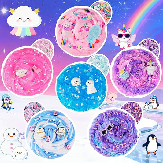 6 Pack Slimes, Slime for Kids Animal Wonderland, Butter Cloud Slime kit for Girls Ages 8-12, Toys for Girls and Boys, Birthday Halloween Christmas Party Favors for Kids Goodie Bag Stuffers