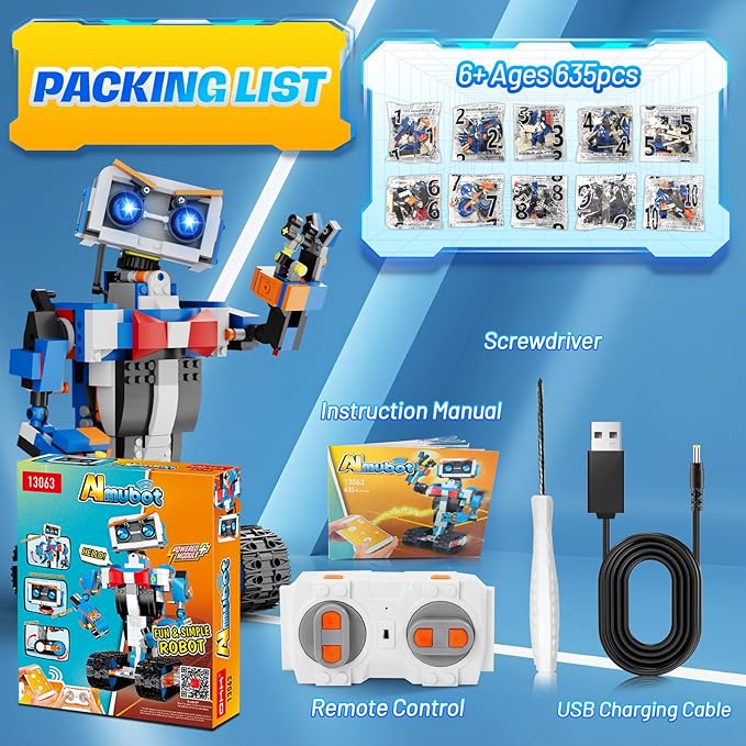 okk Robot Building Toys for Boys, STEM Projects for Kids Ages 8-12, Remote & APP Controlled Engineering Learning Educational Coding DIY Building Kit Rechargeable Robot Toy Gifts for Girls