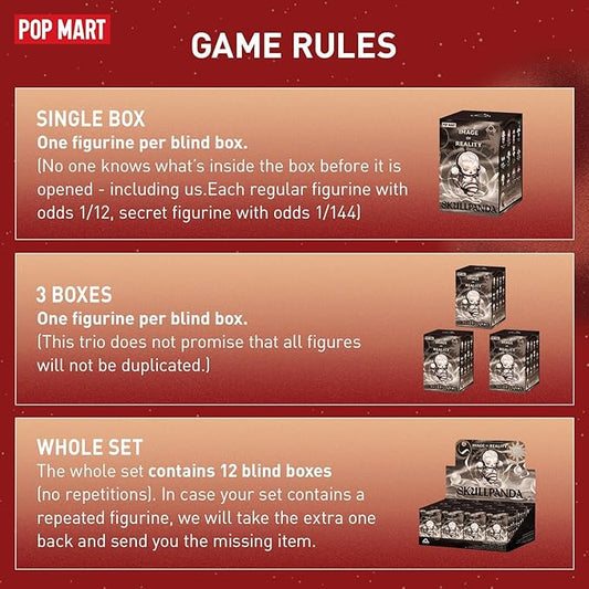 POP MART SKULLPANDA Image of Reality Series Figures, 12PCs SKULLPANDA Blind Box Figures, Random Design Action Figures Collectible Toys Home Decorations, Holiday Birthday Gifts, Whole Set